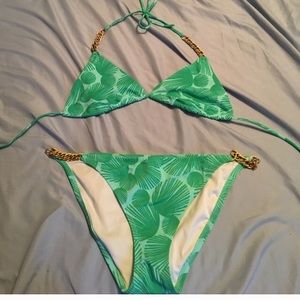 Victoria’s Secret Green & Aqua Floral Bikini